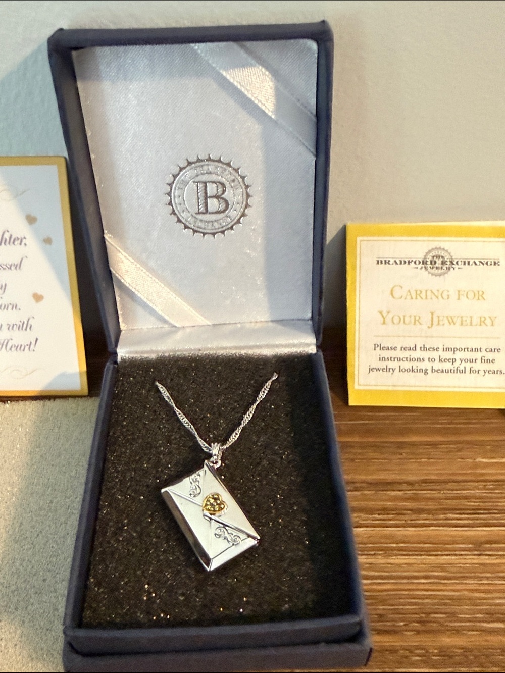 Birthstone(November) Letter Necklace For Granddaughter - Picture 5 of 15
